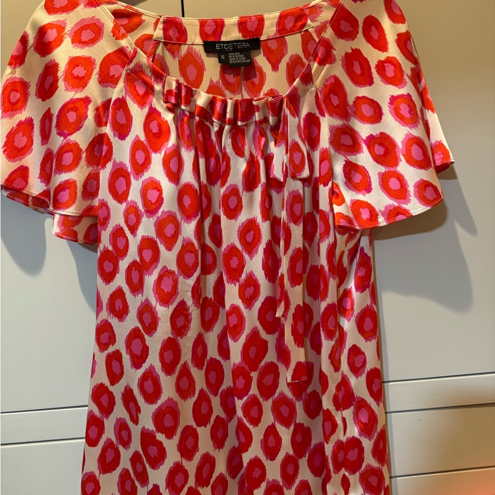 Etcetera Vibrant Red and White Blouse